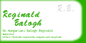 reginald balogh business card